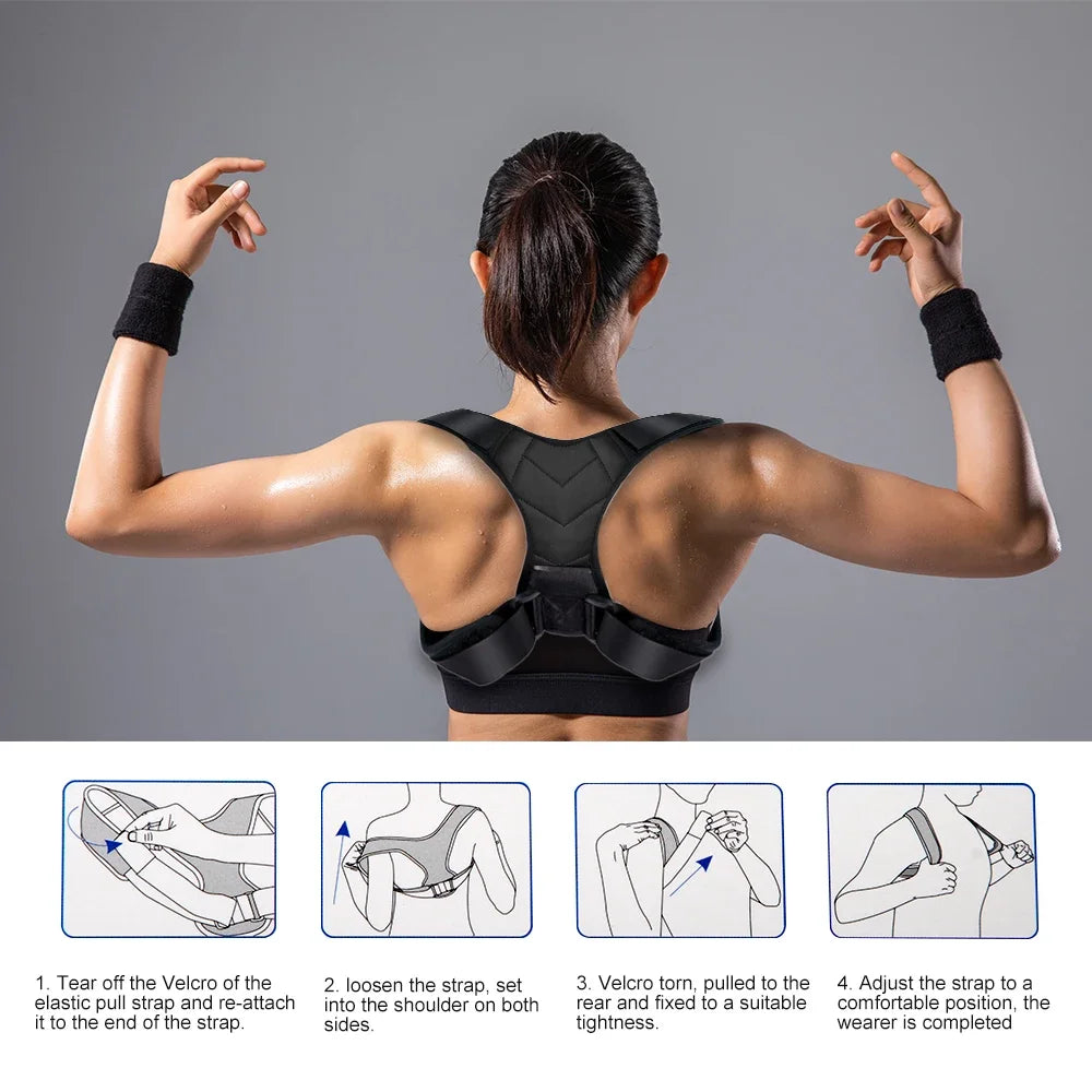 Posture Corrector Belt 1PC - Adjustable Back Brace for Women Men,Spine Support,Clavicle & Shoulder Alignment, Lumbar Pain Relief